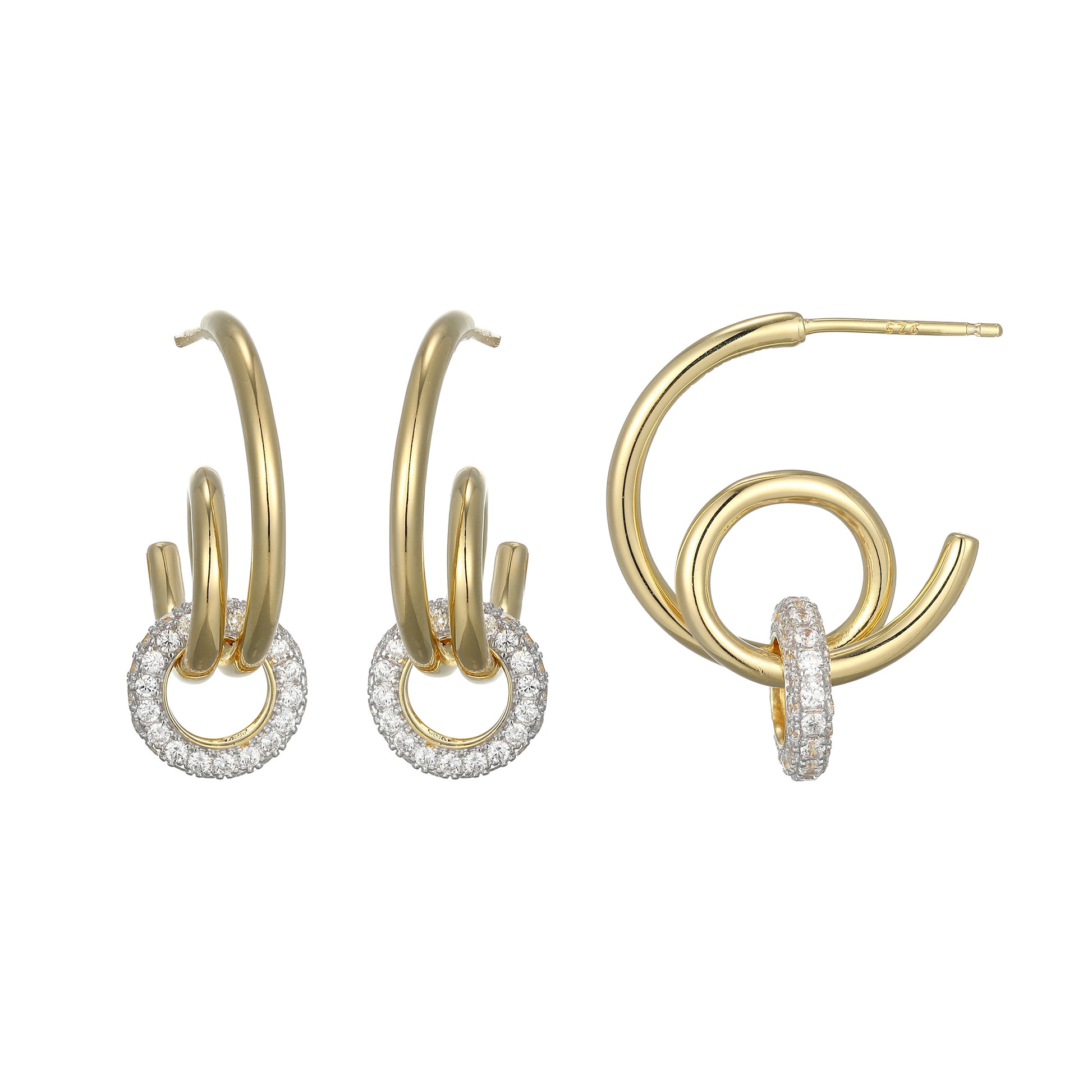 ME0110 - Circlet Twirling Lab-Created Diamond Earrings | Monte Luna