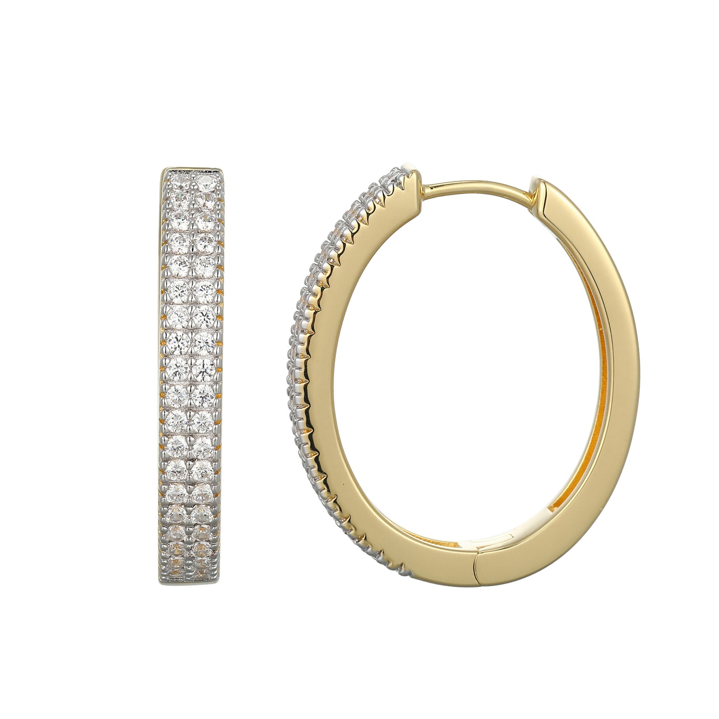 ME0126 - Timeless Large Lab-Created Diamond Hoop Earrings | Monte Luna