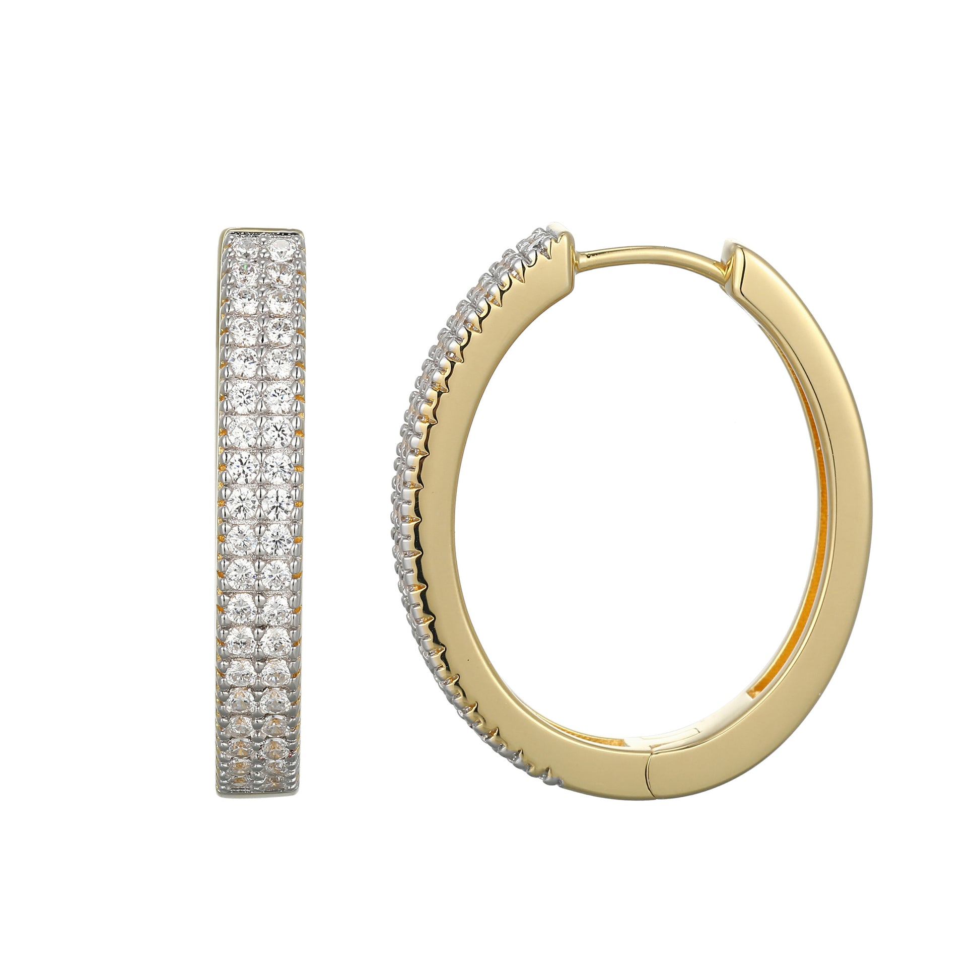 ME0126 - Timeless Large Lab-Created Diamond Hoop Earrings | Monte Luna