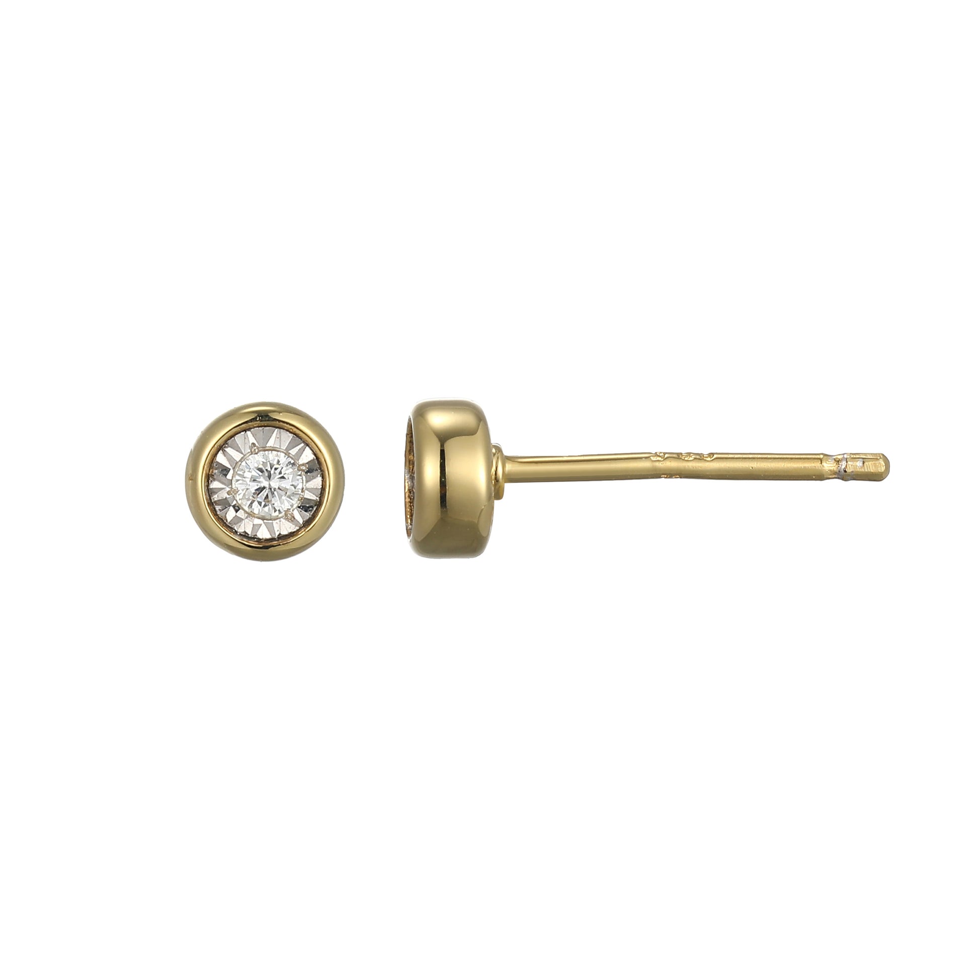 BE0258Y - Small Bezel-Set Lab-Created Diamond Stud Earrings | m by monte luna