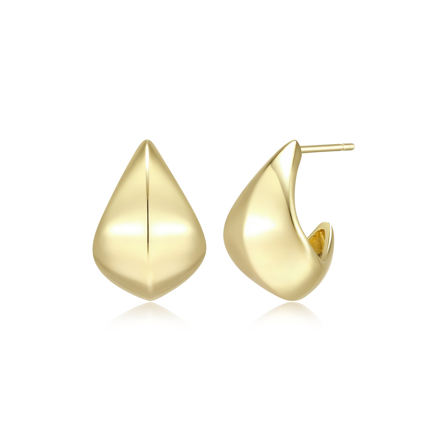 RE0238Y - Sculpted J-Hoop Earrings | reign