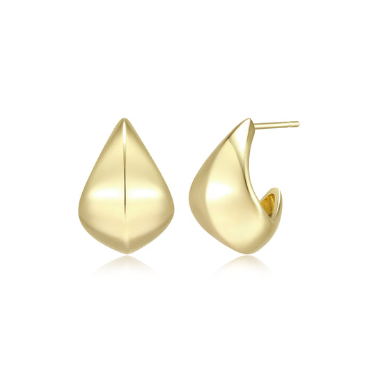RE0238Y - Sculpted J-Hoop Earrings | reign