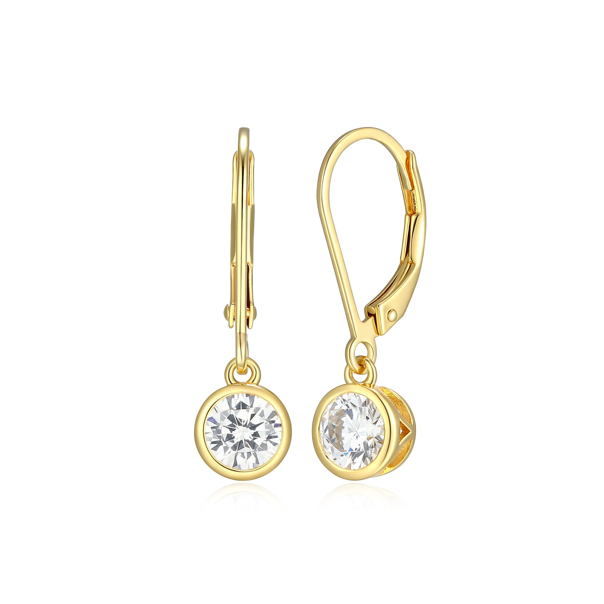 ME0134Y - Bezel Round Leverback Earrings | Monte Luna