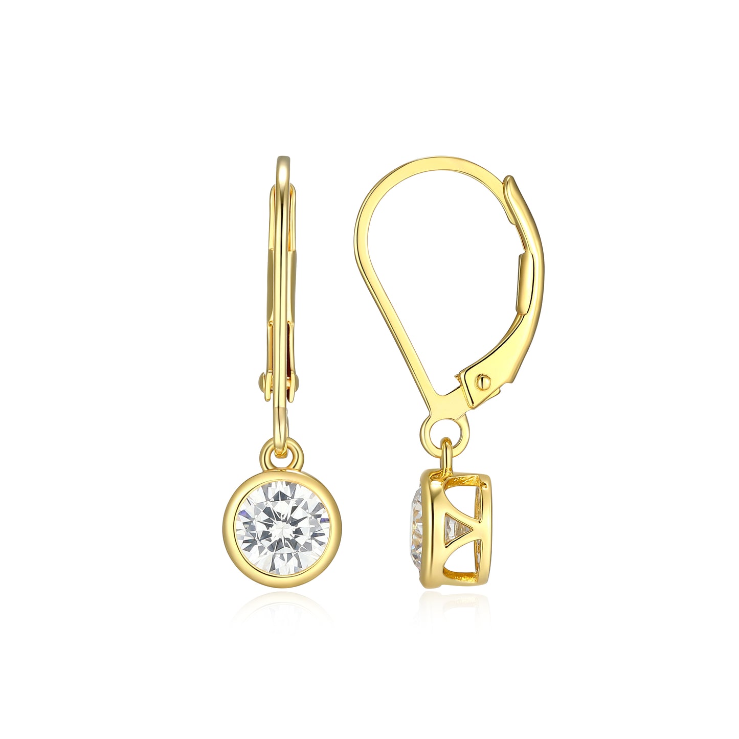 ME0134Y - Bezel Round Leverback Earrings | Monte Luna