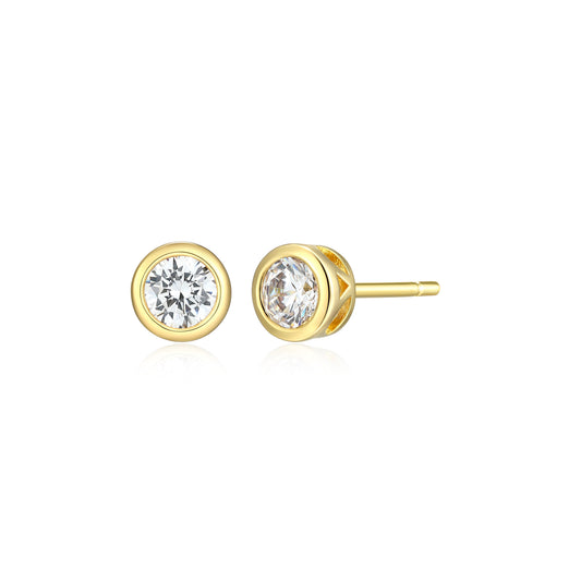 ME0143Y - Bezel Solitaire 1/2 CTTW Stud Earrings | Monte Luna