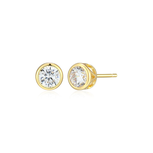 ME0144Y - Bezel Solitaire 1.0 CTTW Stud Earrings | Monte Luna