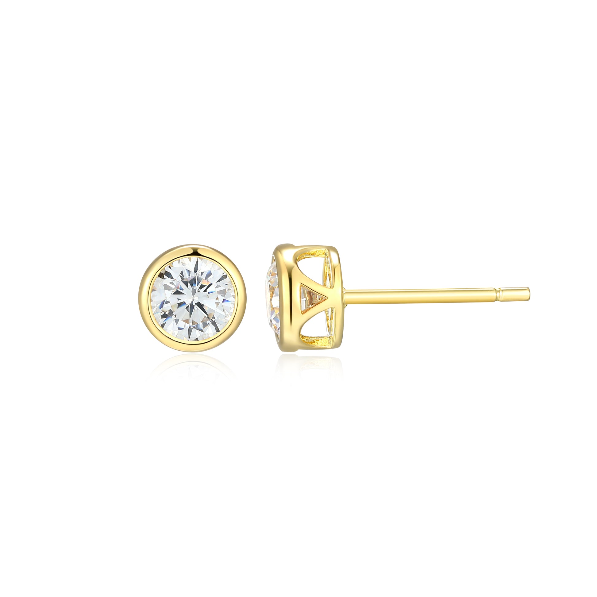 ME0144Y - Bezel Solitaire 1.0 CTTW Stud Earrings | Monte Luna