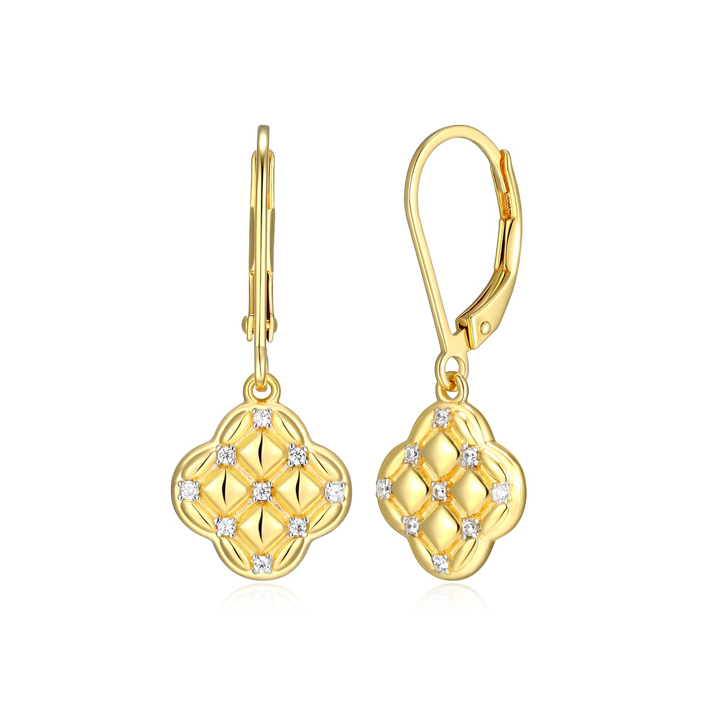 CE0219 - Quilted Clover Leverback Earrings | Paris 1901
