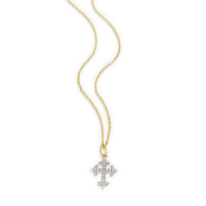 Flory Cross Pendant Necklace in 14K Yellow Gold-Plated Sterling Silver | M by Monte Luna