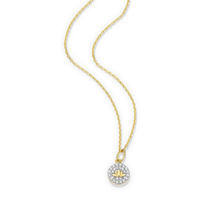 Lotus Tag Pendant Necklace in 14K Yellow Gold-Plated Sterling Silver | M by Monte Luna