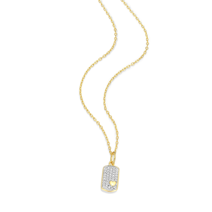Mini-Heart Tag Pendant Necklace in 14K Yellow Gold-Plated Sterling Silver | M by Monte Luna
