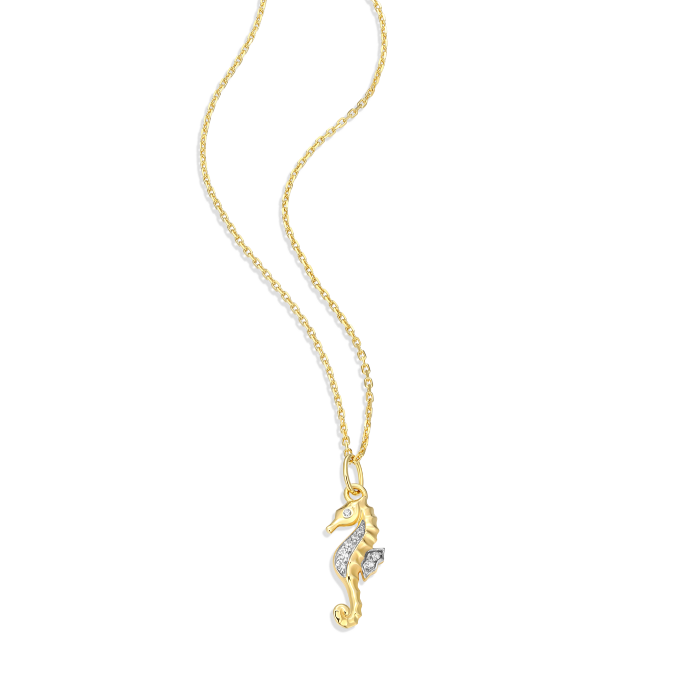 Seahorse Pendant Necklace in 14K Yellow Gold-Plated Sterling Silver | M by Monte Luna