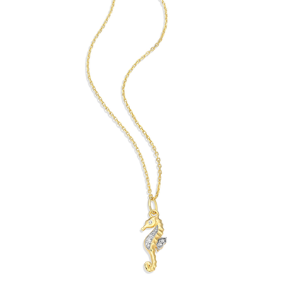 Seahorse Pendant Necklace in 14K Yellow Gold-Plated Sterling Silver | M by Monte Luna