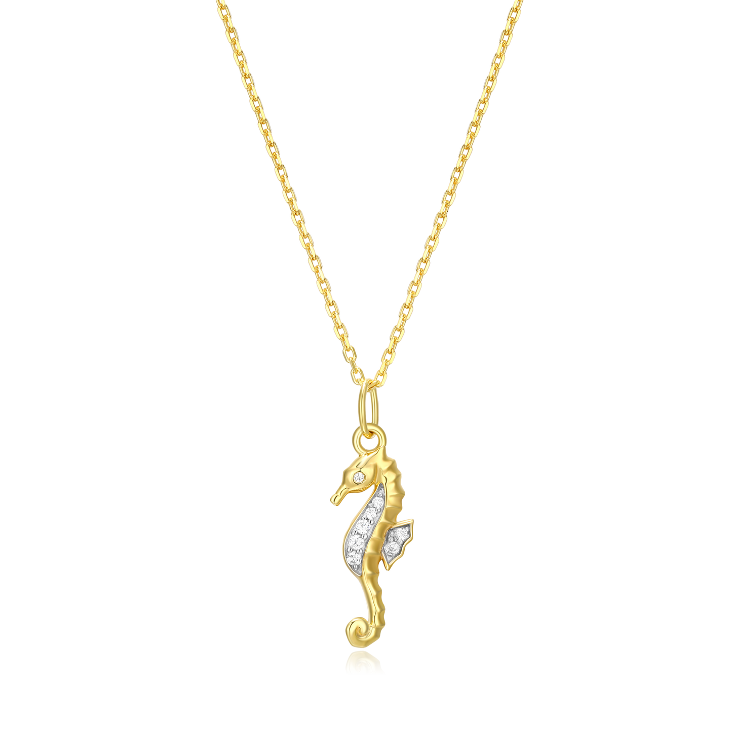 Seahorse Pendant Necklace in 14K Yellow Gold-Plated Sterling Silver | M by Monte Luna