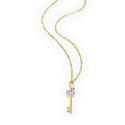 Skeleton Key Pendant Necklace in 14K Yellow Gold-Plated Sterling Silver | M by Monte Luna