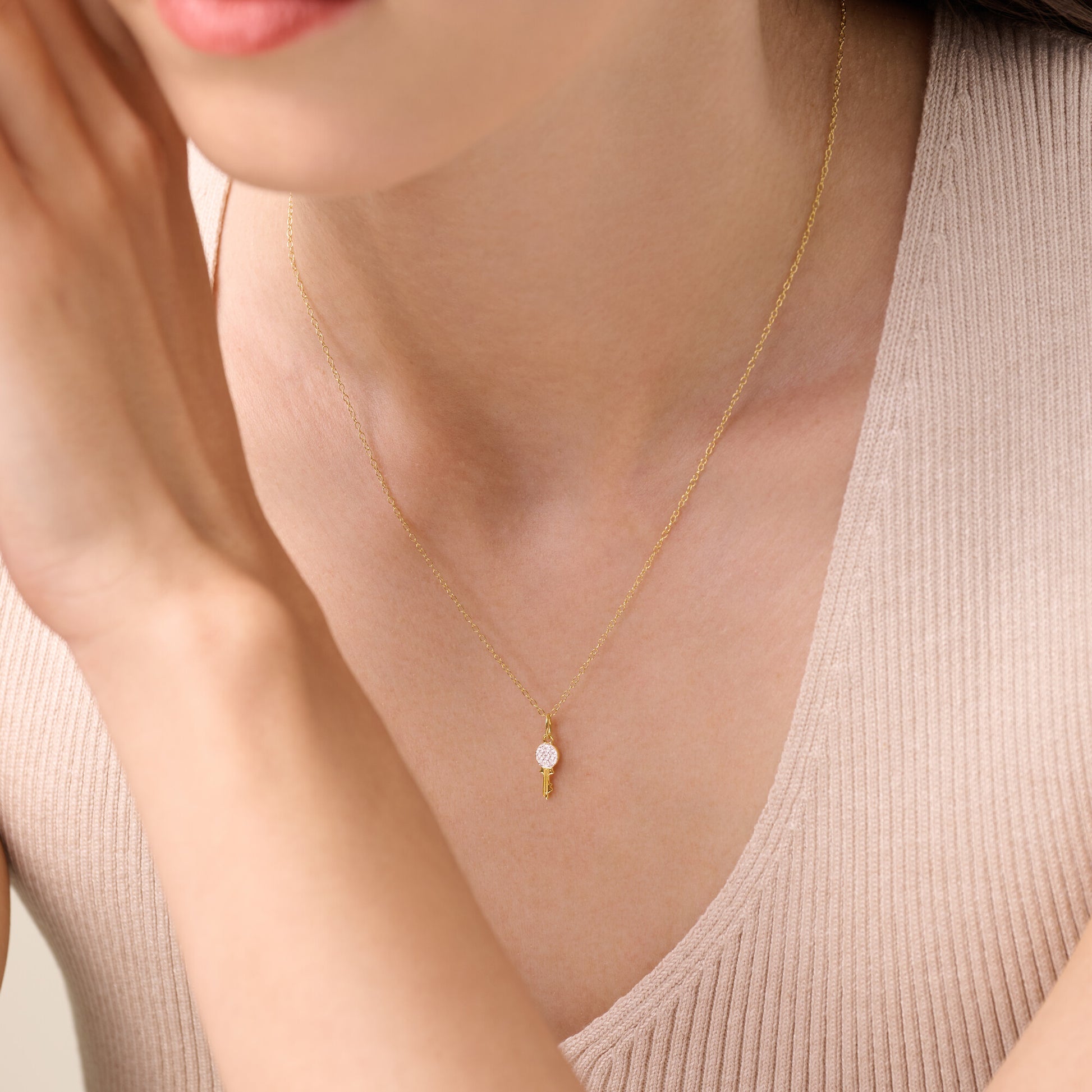 Latchkey Pendant Necklace in 14K Yellow Gold-Plated Sterling Silver | M by Monte Luna
