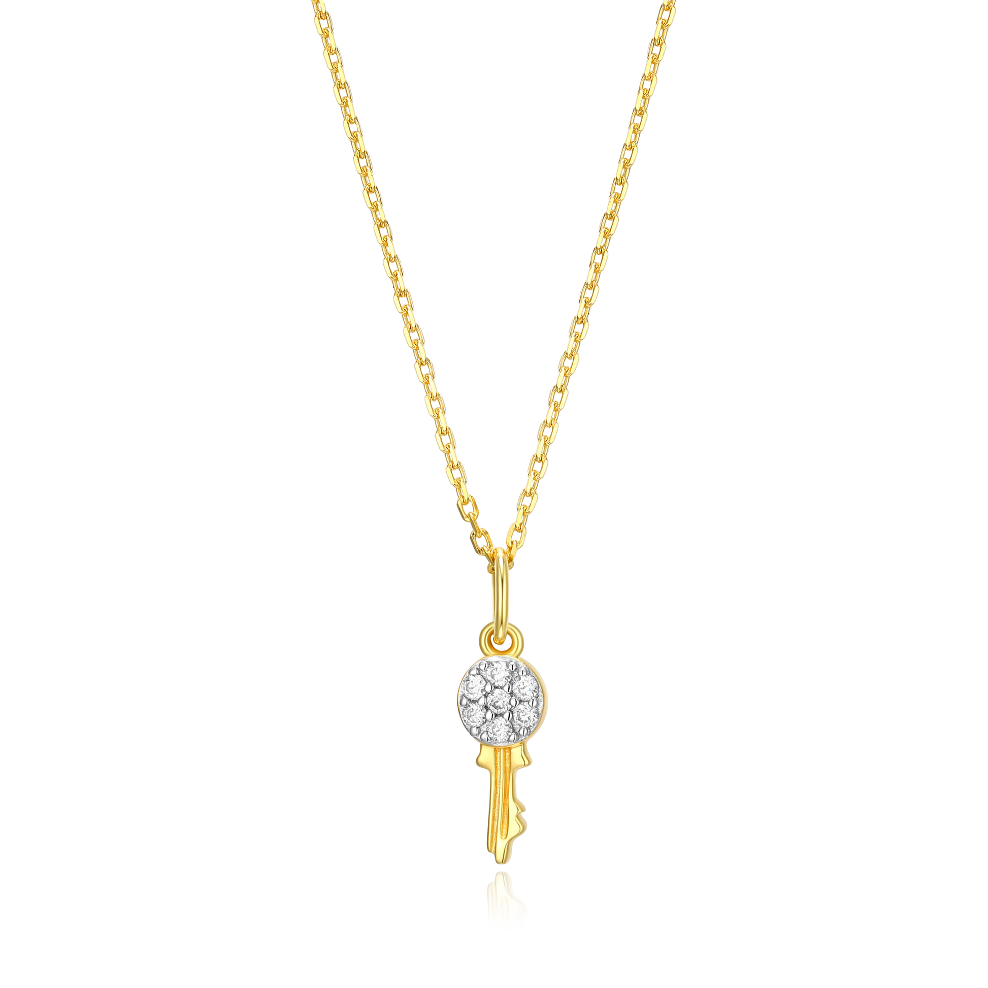 Latchkey Pendant Necklace in 14K Yellow Gold-Plated Sterling Silver | M by Monte Luna