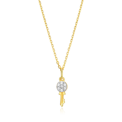 Latchkey Pendant Necklace in 14K Yellow Gold-Plated Sterling Silver | M by Monte Luna