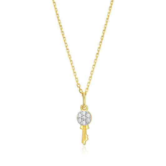 Latchkey Pendant Necklace in 14K Yellow Gold-Plated Sterling Silver | M by Monte Luna