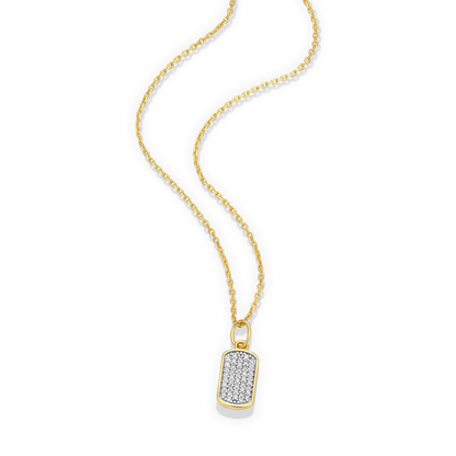 Hex Tag Pendant Necklace in 14K Yellow Gold-Plated Sterling Silver | M by Monte Luna