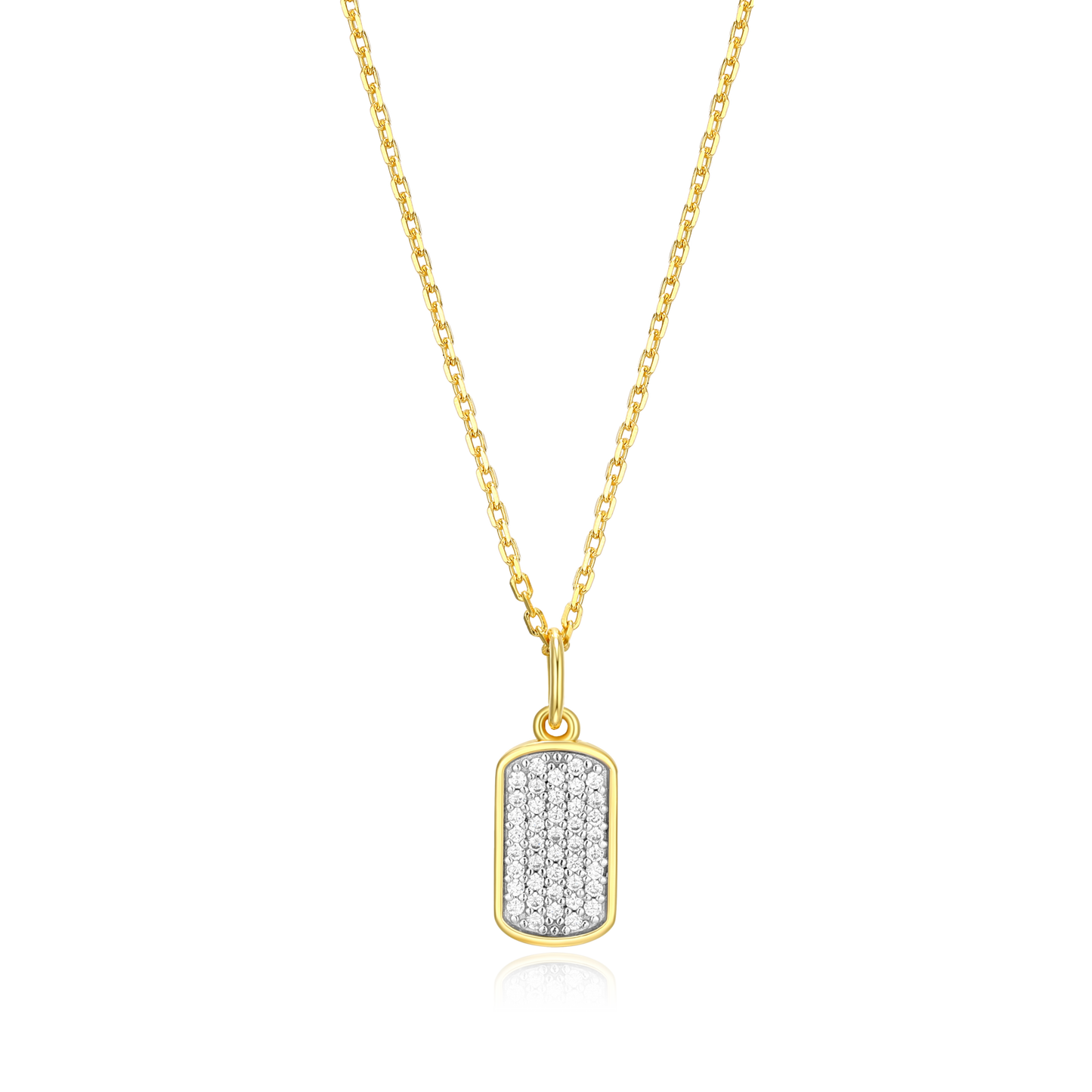 Hex Tag Pendant Necklace in 14K Yellow Gold-Plated Sterling Silver | M by Monte Luna