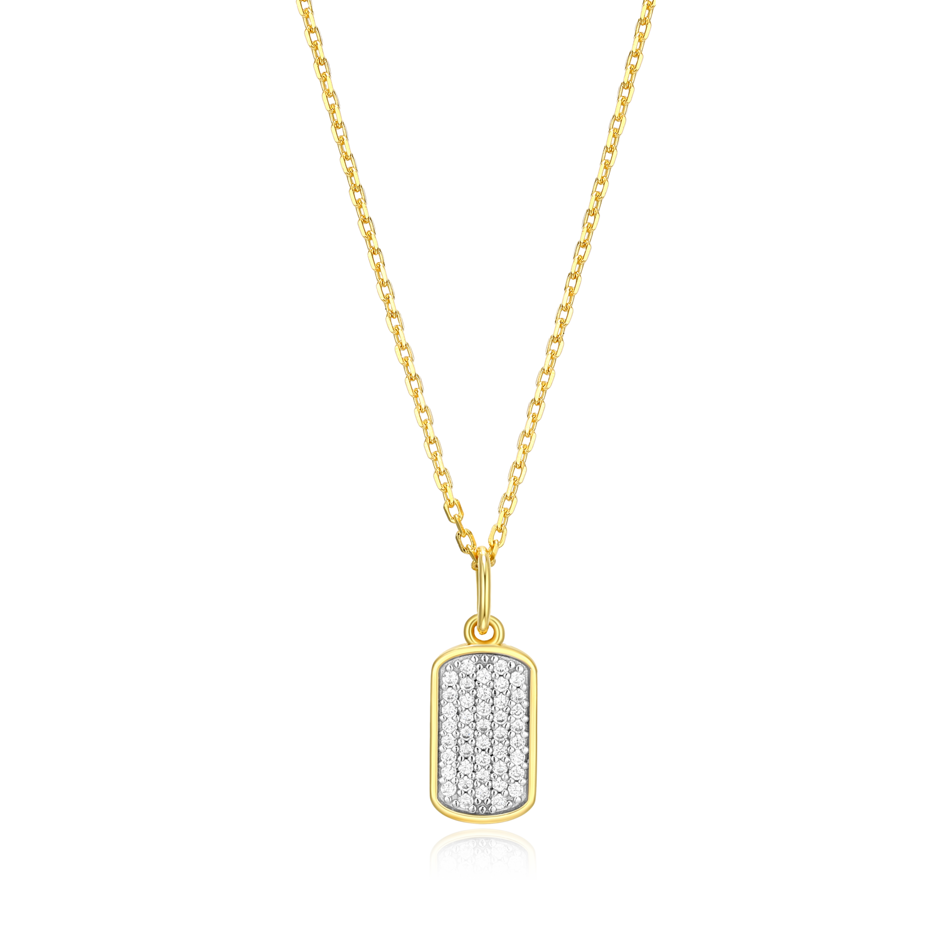 Hex Tag Pendant Necklace in 14K Yellow Gold-Plated Sterling Silver | M by Monte Luna