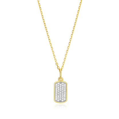 Hex Tag Pendant Necklace in 14K Yellow Gold-Plated Sterling Silver | M by Monte Luna