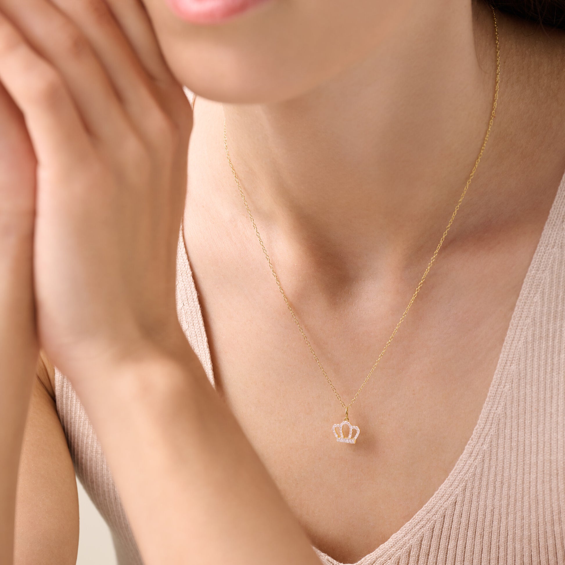 Royalty Statement Necklace in 14K Yellow Gold-Plated Sterling Silver | M by Monte Luna