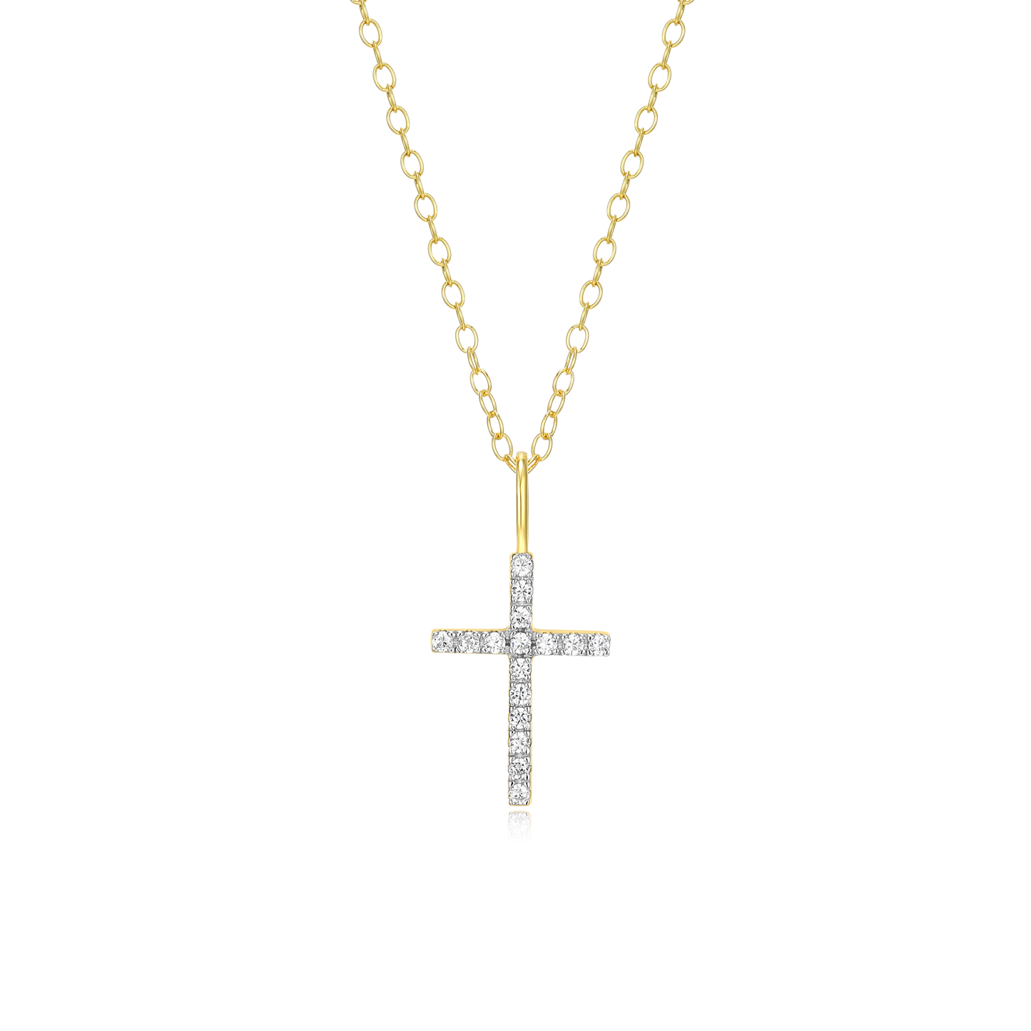Cross Pendant Necklace in 14K Yellow Gold-Plated Sterling Silver | M by Monte Luna