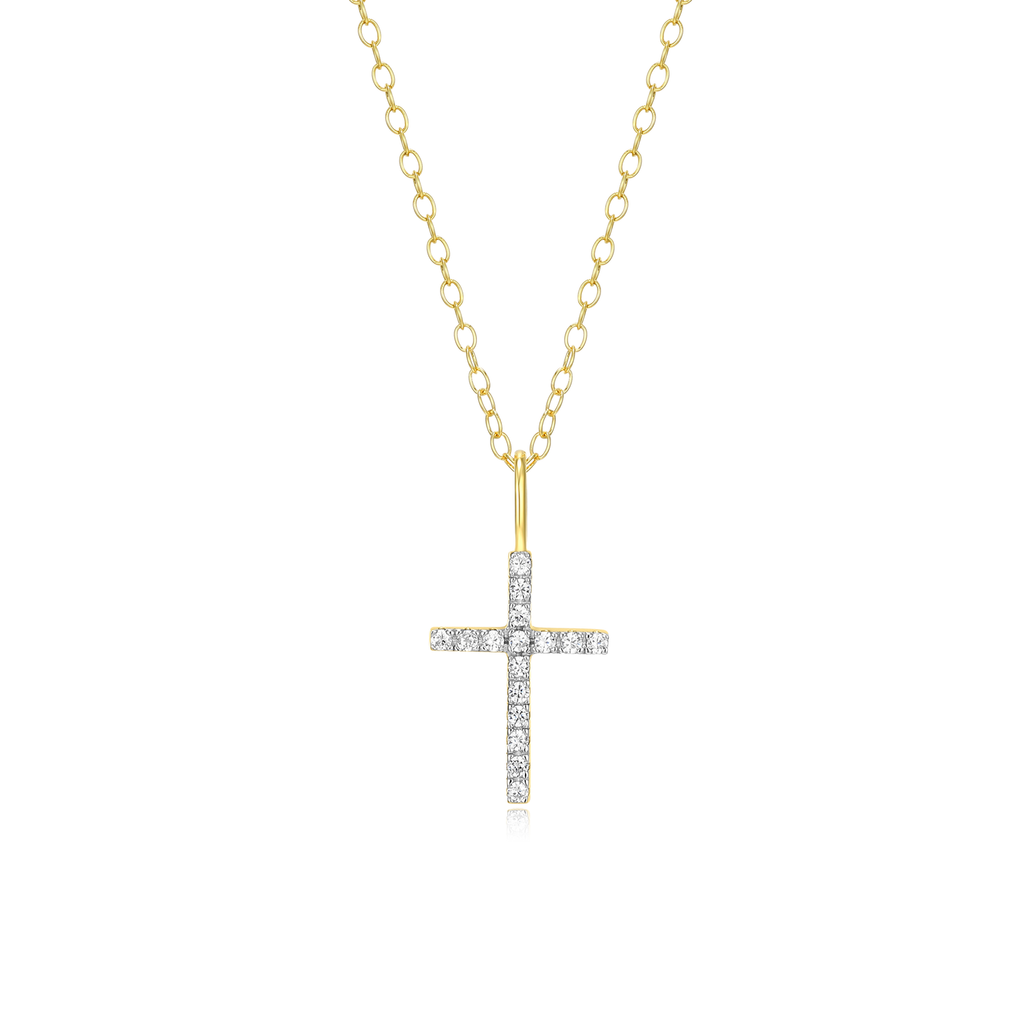 Cross Pendant Necklace in 14K Yellow Gold-Plated Sterling Silver | M by Monte Luna