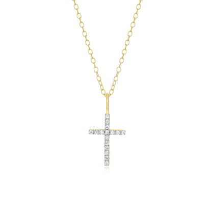 Cross Pendant Necklace in 14K Yellow Gold-Plated Sterling Silver | M by Monte Luna