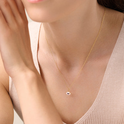 Evil Eye Pendant Necklace in 14K Yellow Gold-Plated Sterling Silver | M by Monte Luna