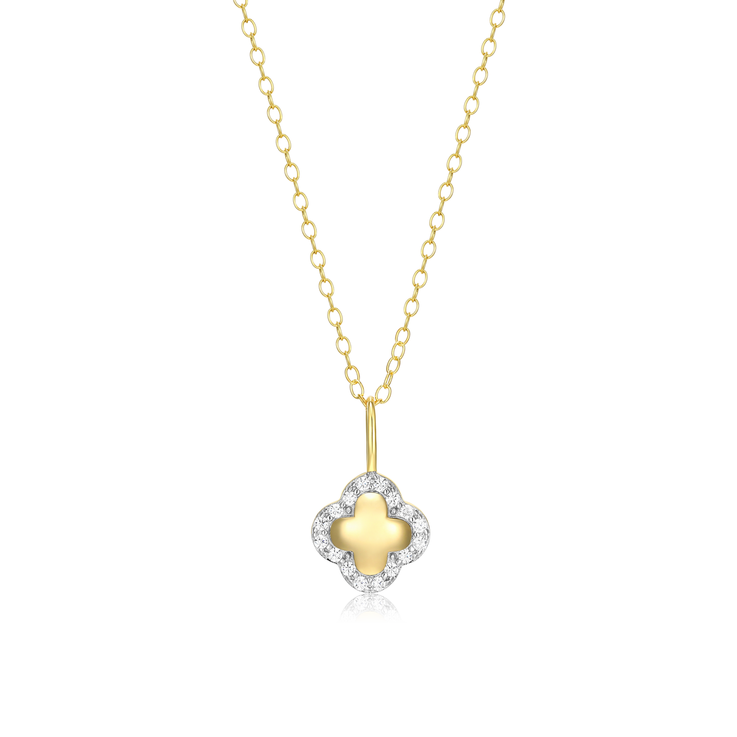 Clover Pendant Necklace in 14K Yellow Gold-Plated Sterling Silver | M by Monte Luna