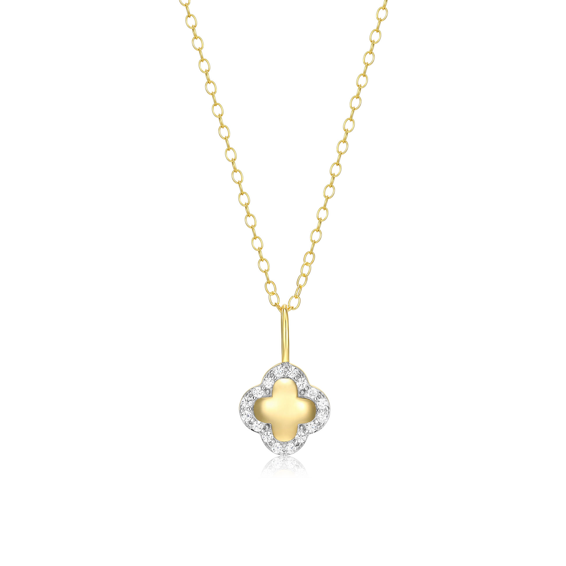 Clover Pendant Necklace in 14K Yellow Gold-Plated Sterling Silver | M by Monte Luna