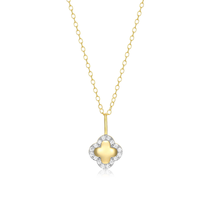 Clover Pendant Necklace in 14K Yellow Gold-Plated Sterling Silver | M by Monte Luna