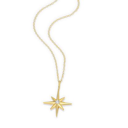 North Star Pendant Necklace in 14K Yellow Gold-Plated Sterling Silver | M by Monte Luna