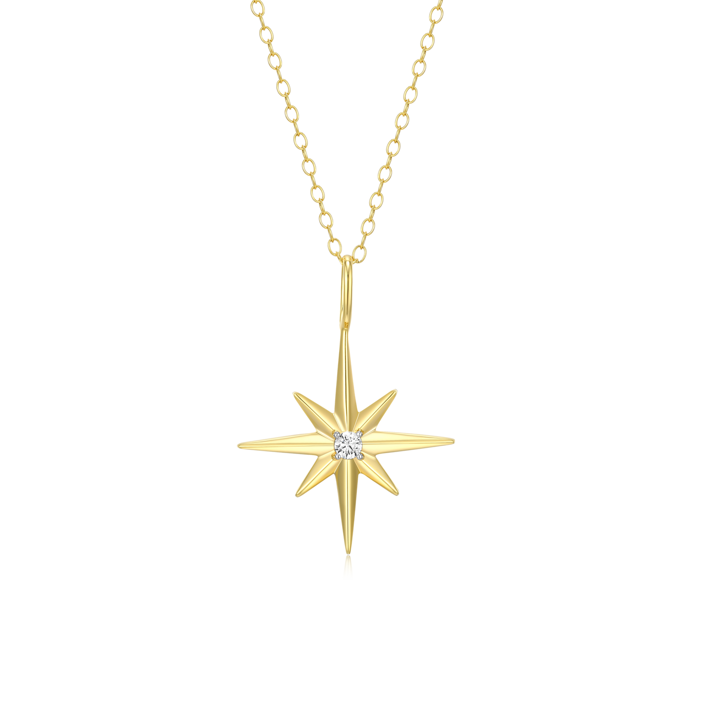 North Star Pendant Necklace in 14K Yellow Gold-Plated Sterling Silver | M by Monte Luna