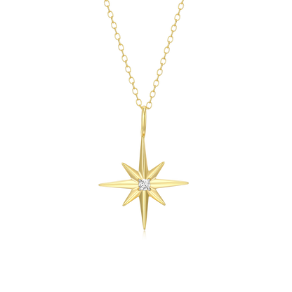 North Star Pendant Necklace in 14K Yellow Gold-Plated Sterling Silver | M by Monte Luna