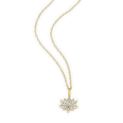 Lotus Pendant Necklace in 14K Yellow Gold-Plated Sterling Silver | M by Monte Luna