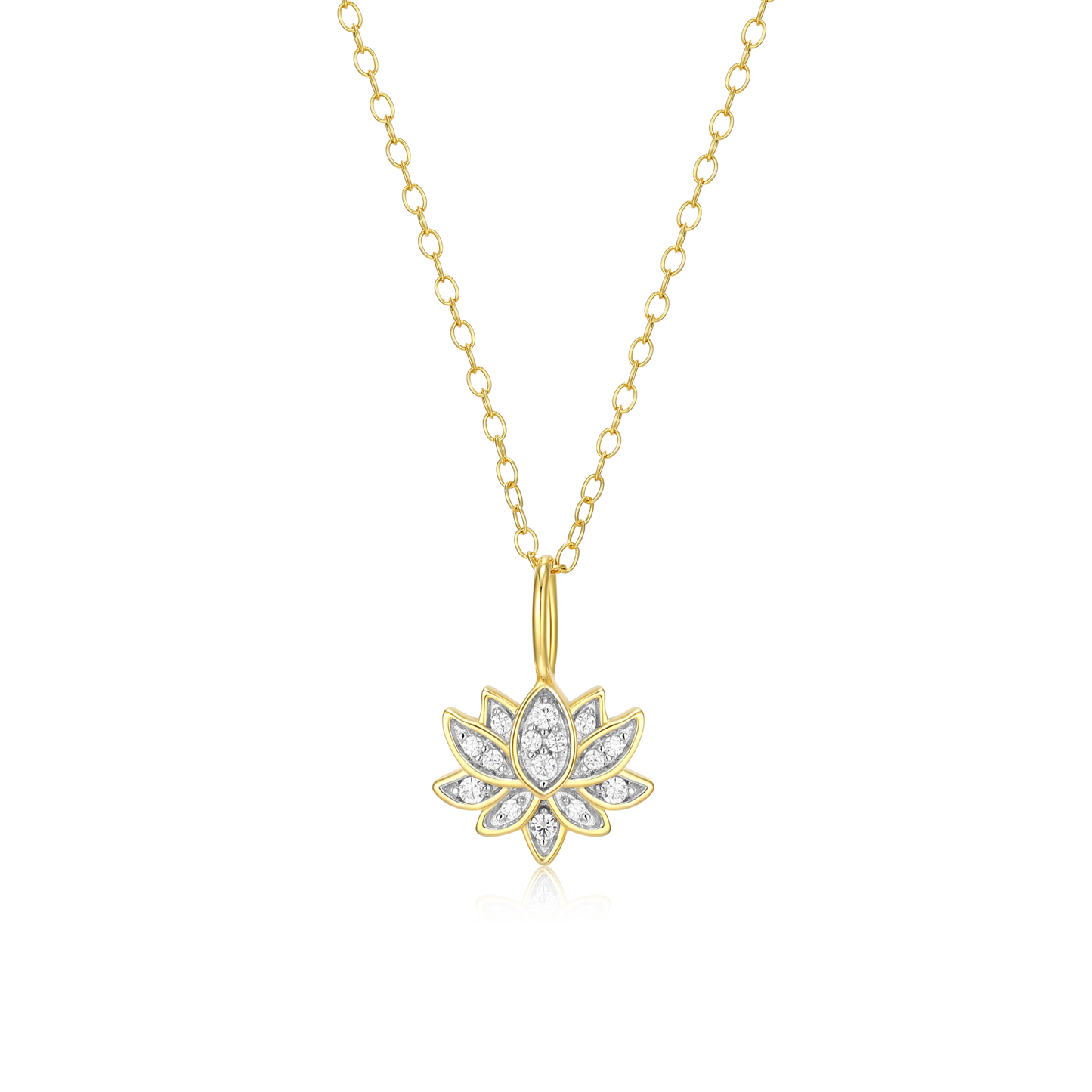 Lotus Pendant Necklace in 14K Yellow Gold-Plated Sterling Silver | M by Monte Luna
