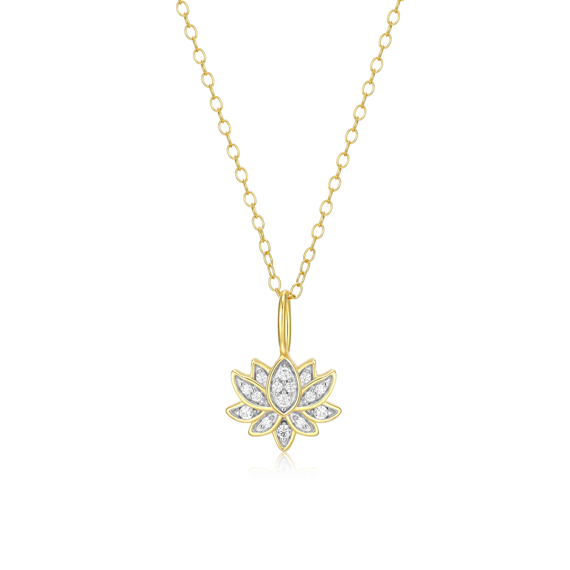Lotus Pendant Necklace in 14K Yellow Gold-Plated Sterling Silver | M by Monte Luna