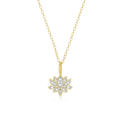 Lotus Pendant Necklace in 14K Yellow Gold-Plated Sterling Silver | M by Monte Luna