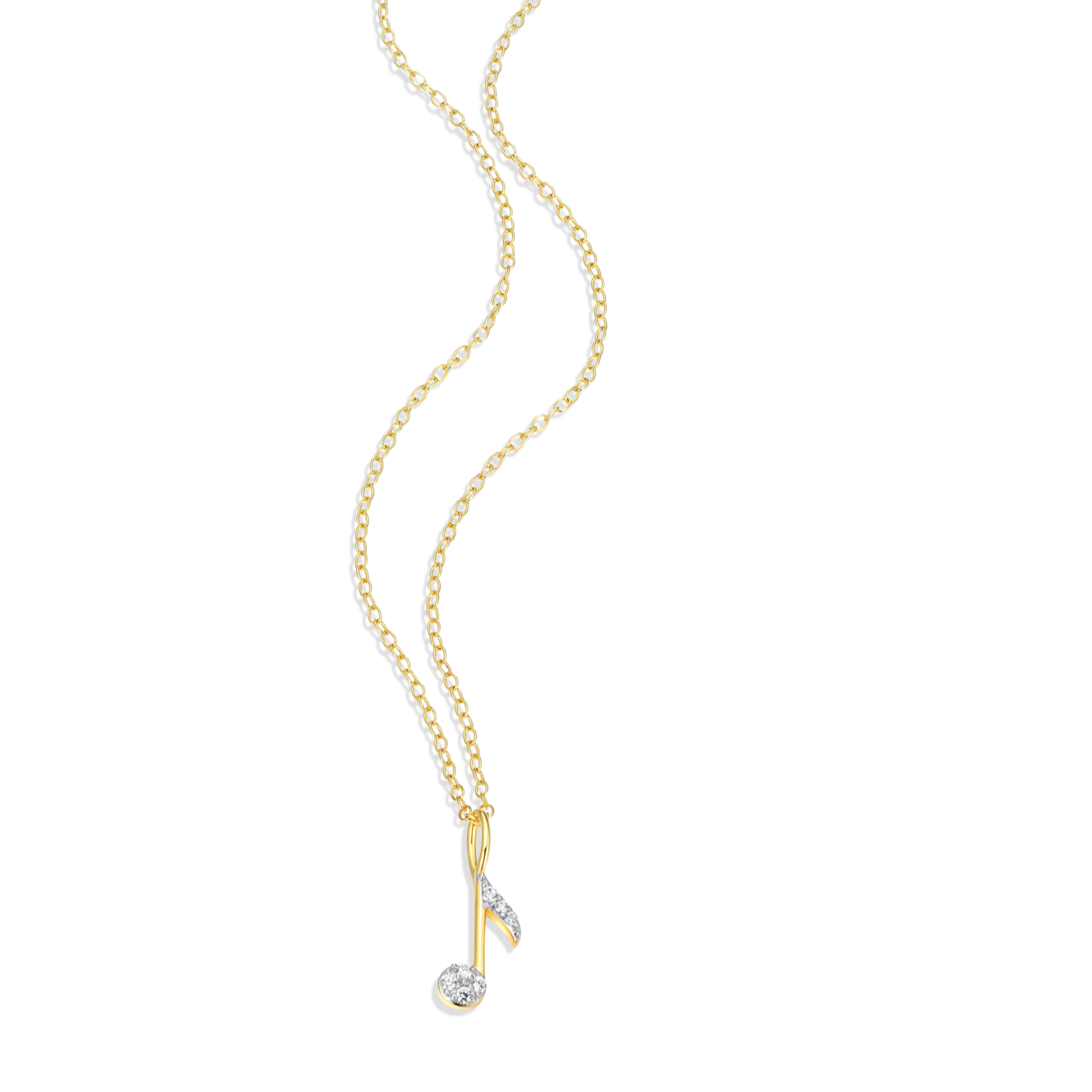 Eighth Note Pendant Necklace in 14K Yellow Gold-Plated Sterling Silver | M by Monte Luna