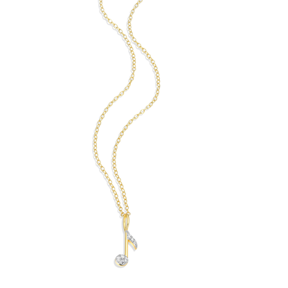 Eighth Note Pendant Necklace in 14K Yellow Gold-Plated Sterling Silver | M by Monte Luna