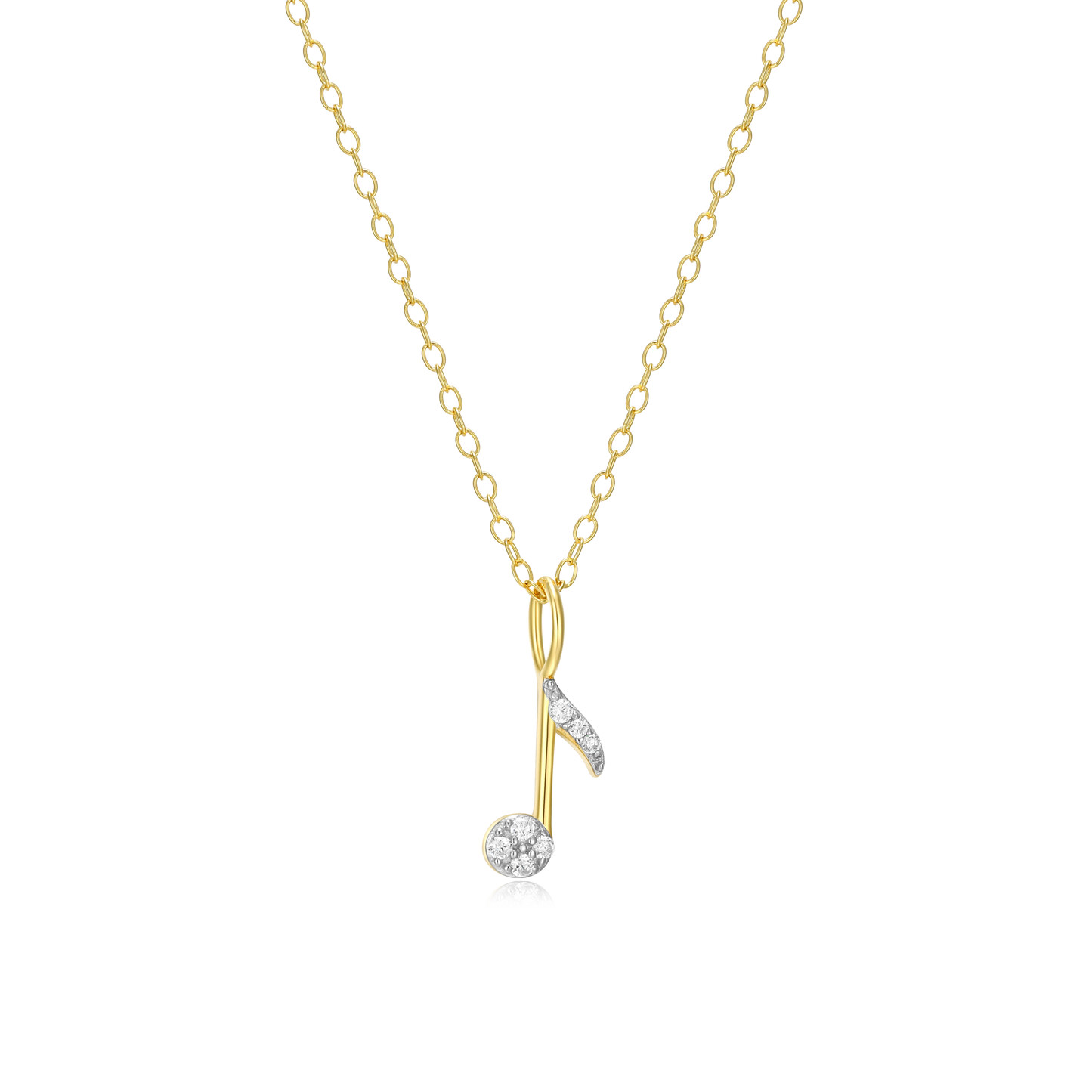 Eighth Note Pendant Necklace in 14K Yellow Gold-Plated Sterling Silver | M by Monte Luna