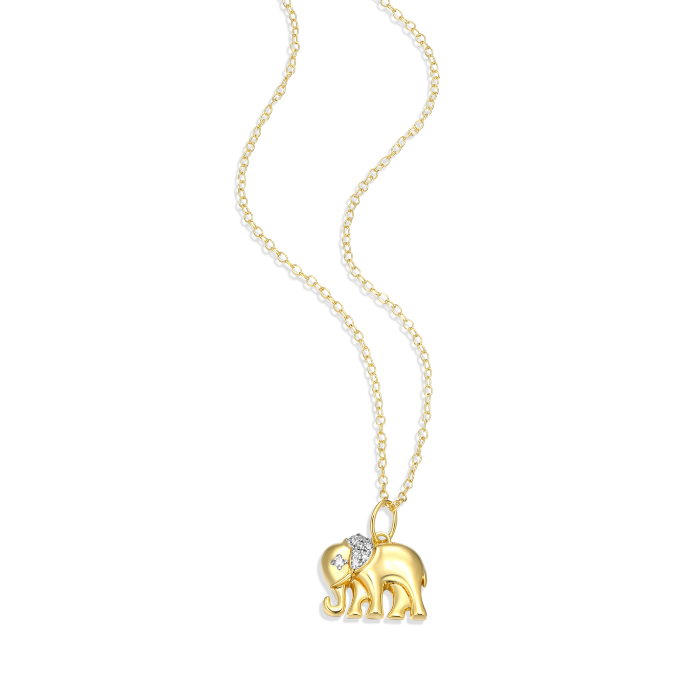 Elephant Pendant Necklace in 14K Yellow Gold-Plated Sterling Silver | M by Monte Luna