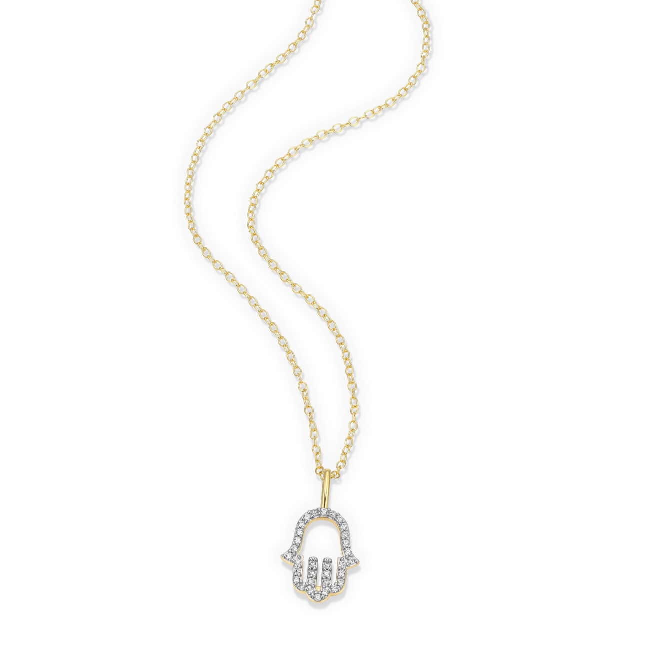 Hamsa Pendant Necklace in 14K Yellow Gold-Plated Sterling Silver | M by Monte Luna