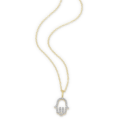 Hamsa Pendant Necklace in 14K Yellow Gold-Plated Sterling Silver | M by Monte Luna