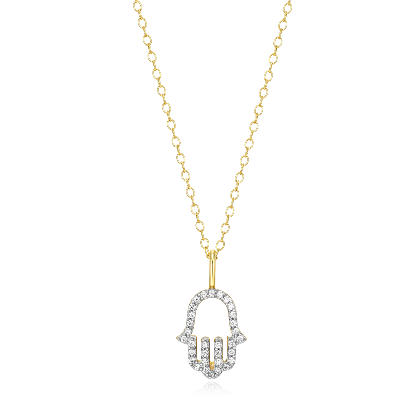 Hamsa Pendant Necklace in 14K Yellow Gold-Plated Sterling Silver | M by Monte Luna