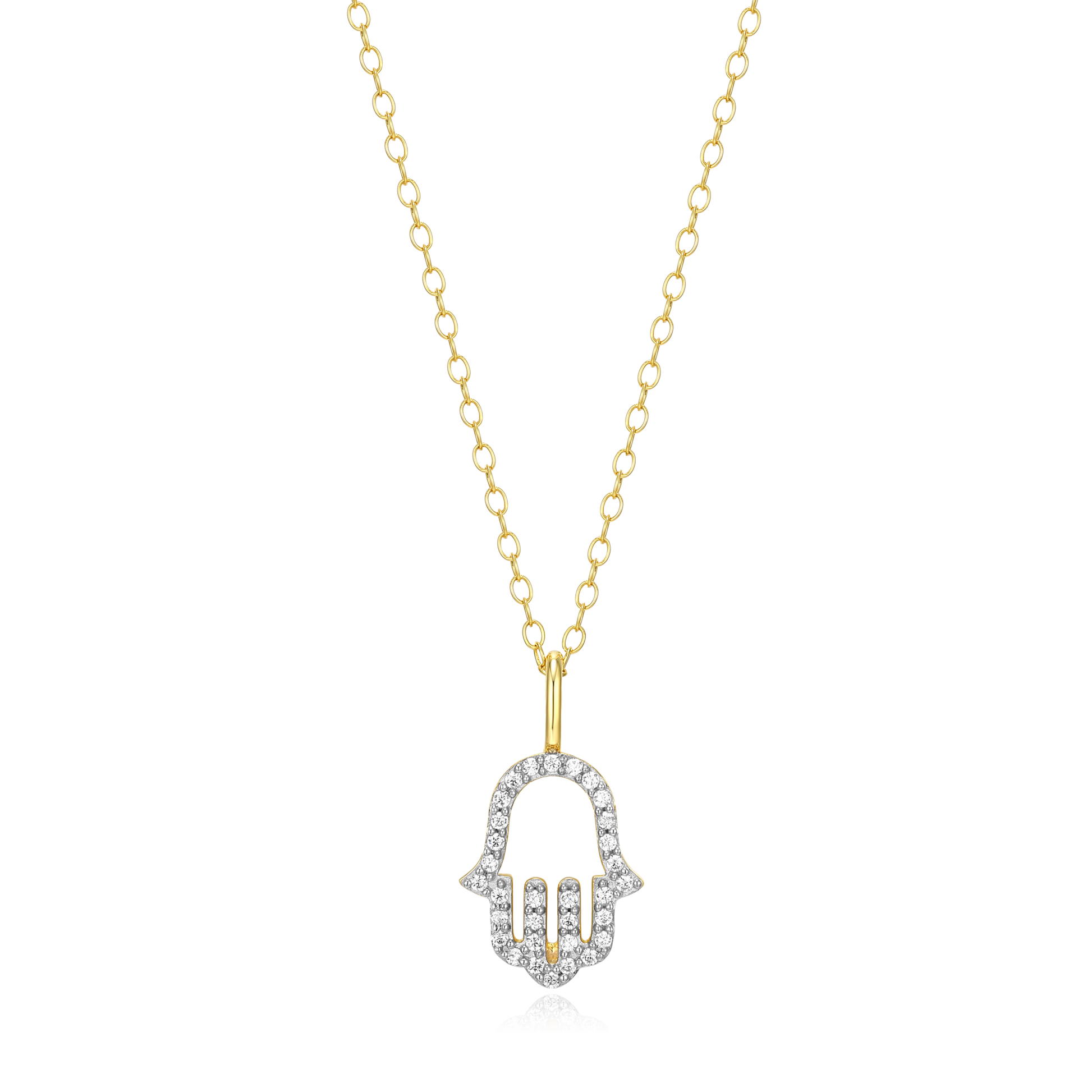 Hamsa Pendant Necklace in 14K Yellow Gold-Plated Sterling Silver | M by Monte Luna